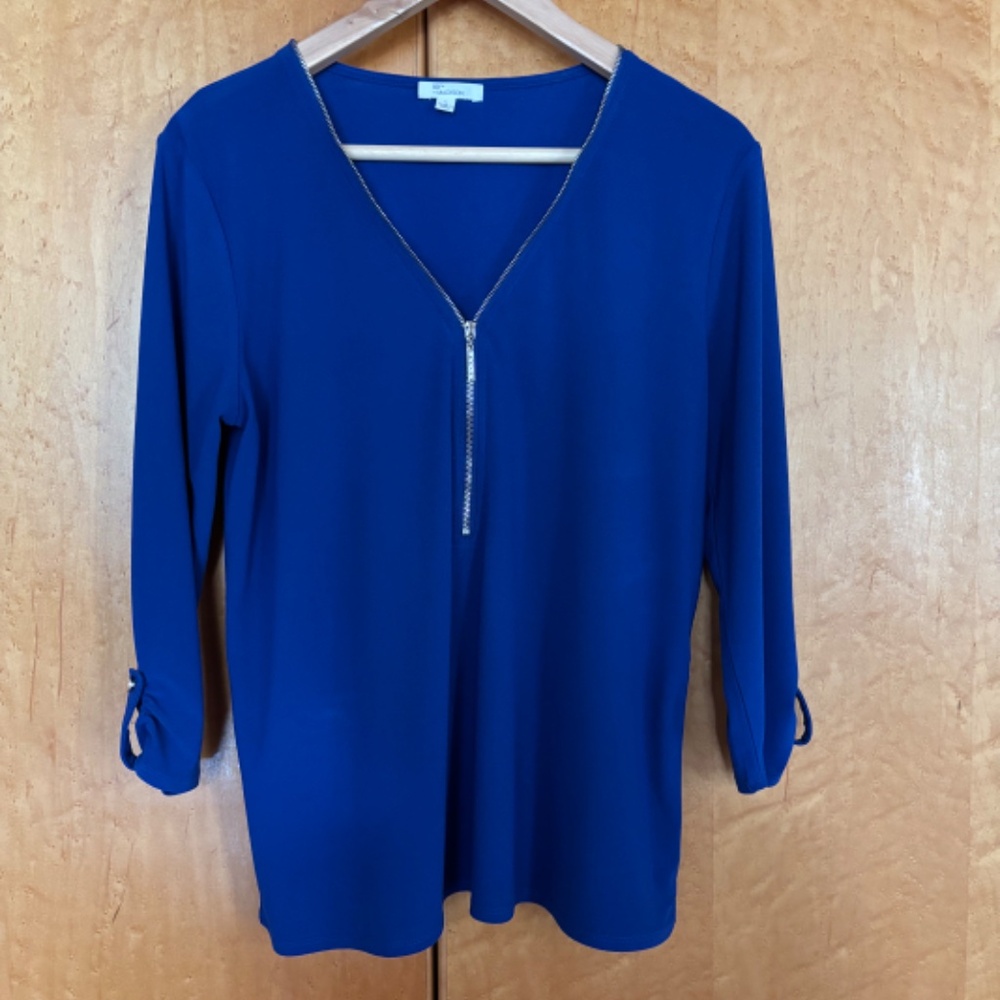 Women's  89Th & Madison Office Casual Royal Blue Blouse Size M